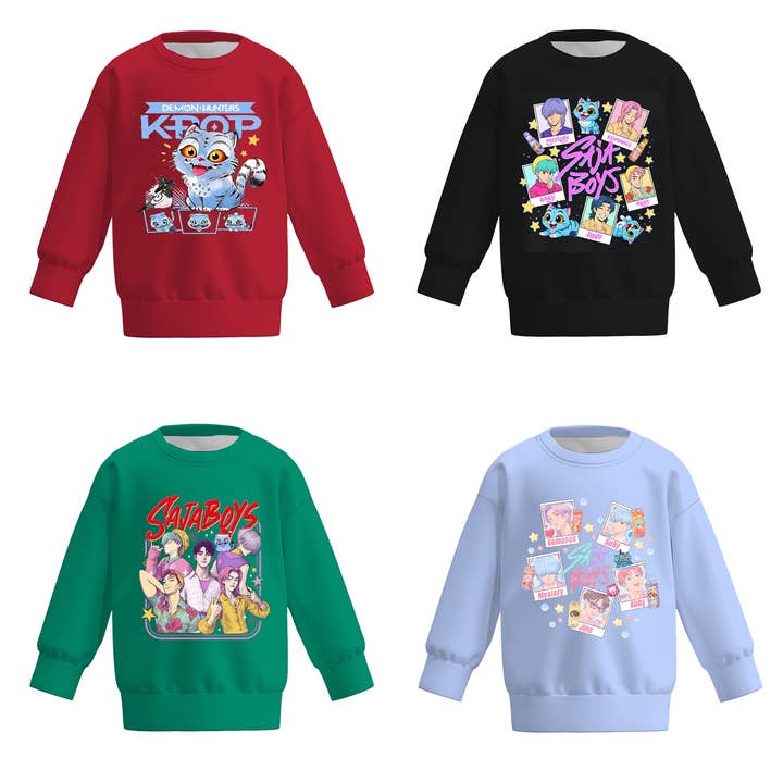 2025 Fall Boys Kpop Demon Hunters Print Milk Silk Sweatershirt for wholesale by Auraquise