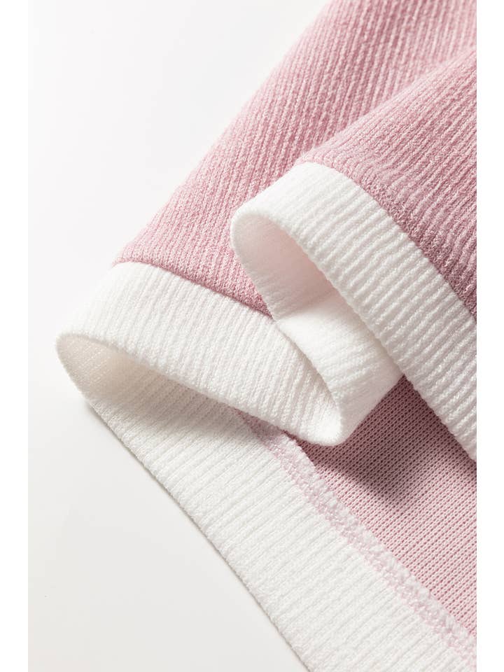 66DISCO - Wholesale Knit Top - Women's - 66Contrast Trim Knitted Drop Shoulder Plus Size Top (S-XL)17