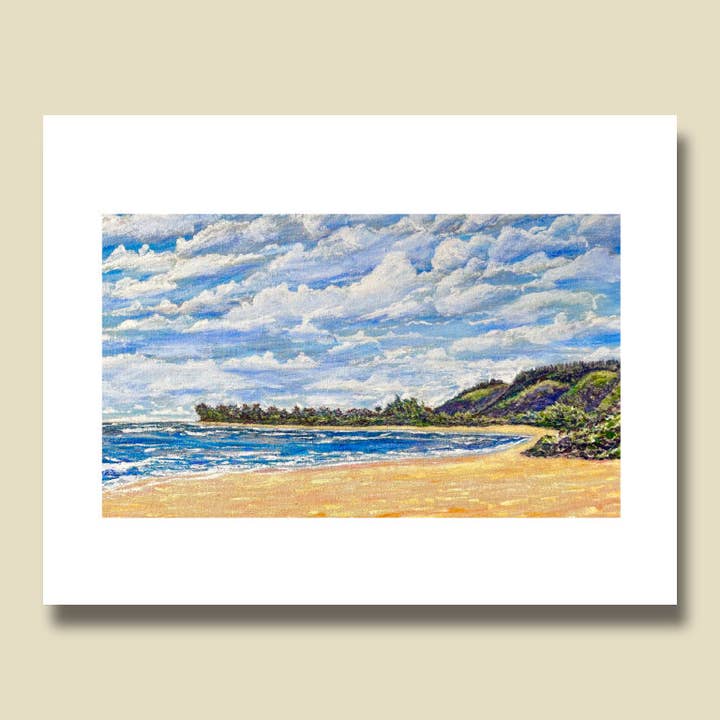 "Beach Scene" Print - Art by Keale Comstock for wholesale by Revel Sun Hawai'i