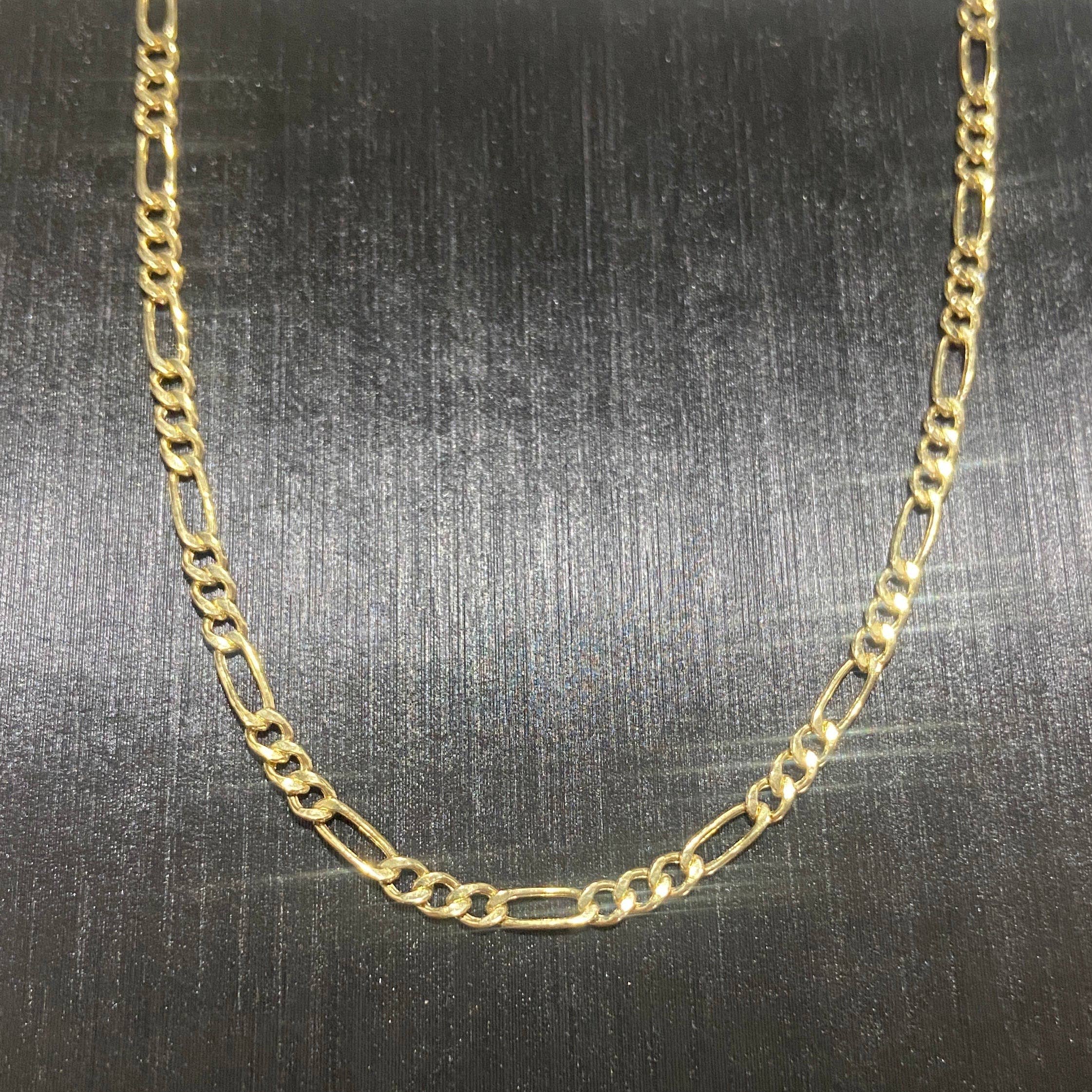 Prestige Jewelry - Venta al por mayor Collares de cadenas y eslabones - Cadena Figaro de Oro Macizo de 14k de 18 pulgadas y 3 mm2