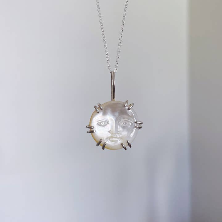 Helen Ethel Jewelry - Wholesale Pendant/Charm Necklace - Mother of Pearl Moon Necklace