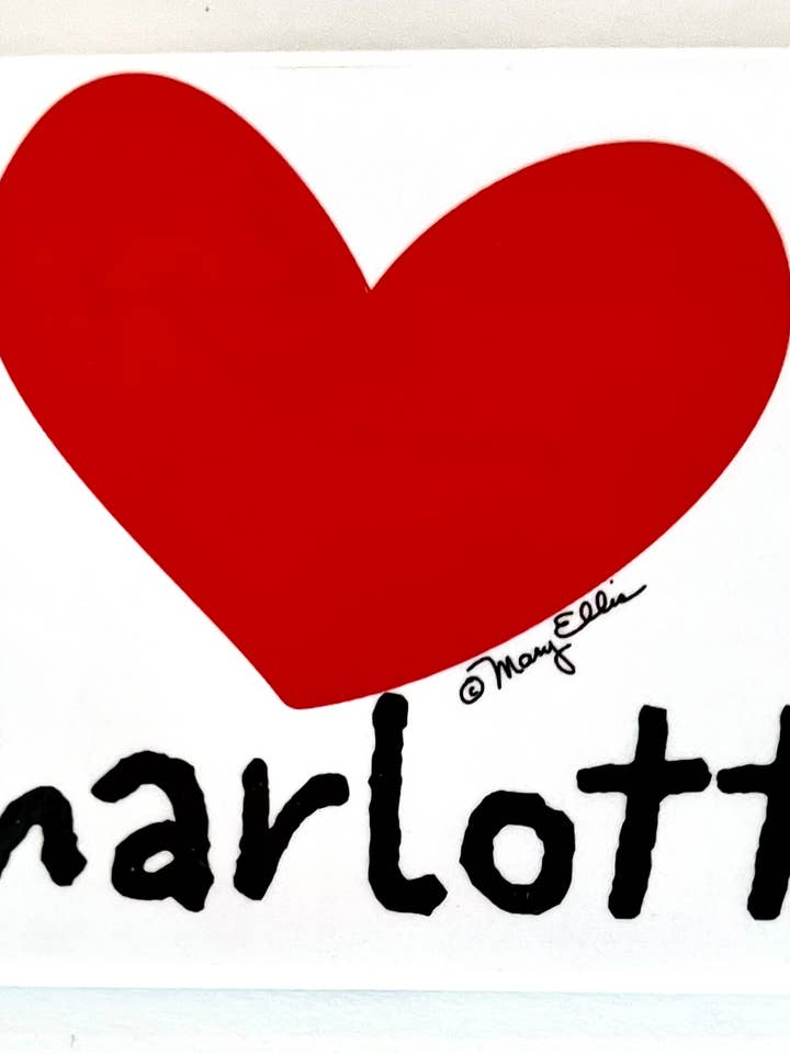 Charlotte North Carolina Magnet Heart | Love Charlotte Gift for wholesale by Mary Ellis
