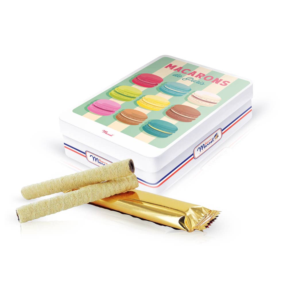 My French Recipe - French Gourmet - Wholesale Cookie - French Macaron Collectible Tin With Chocolate Flute Cookies2
