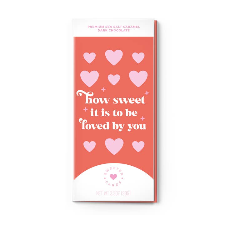 Sweeter Cards Chocolate Bar + Greeting Card in ONE! - Venta al por mayor Chocolate - Tarjeta de felicitación de chocolate: Qué dulce es ser amado por ti