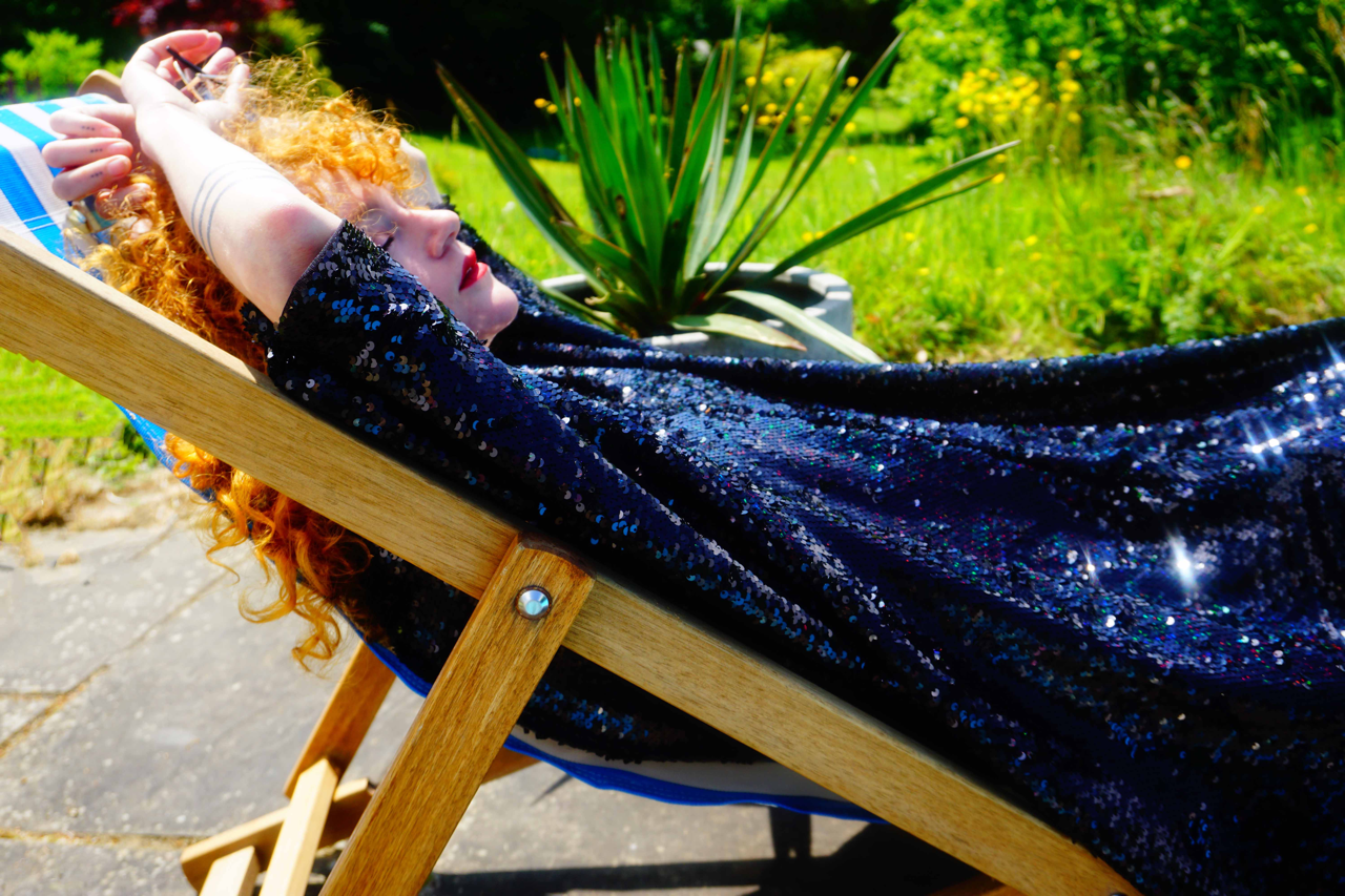 Fumbalinas - Wholesale Kaftan - Women's - Petrol Black Holographic Sequin Maxi Kaftan Gown/Kimono Robe20