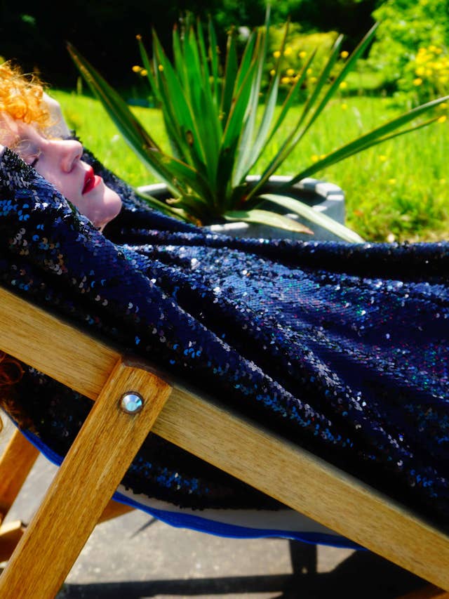 Fumbalinas - Wholesale Kaftan - Women's - Petrol Black Holographic Sequin Maxi Kaftan Gown/Kimono Robe20