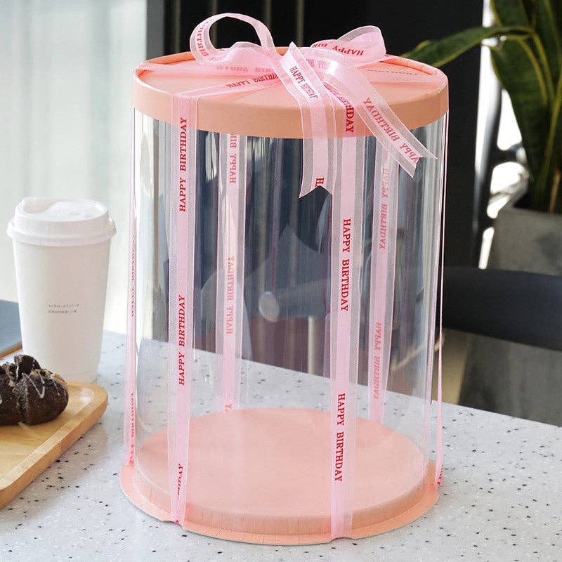 Elegant Design Supply – Caixa de presente por atacado – Caixa transparente redonda alta com base e tampa13