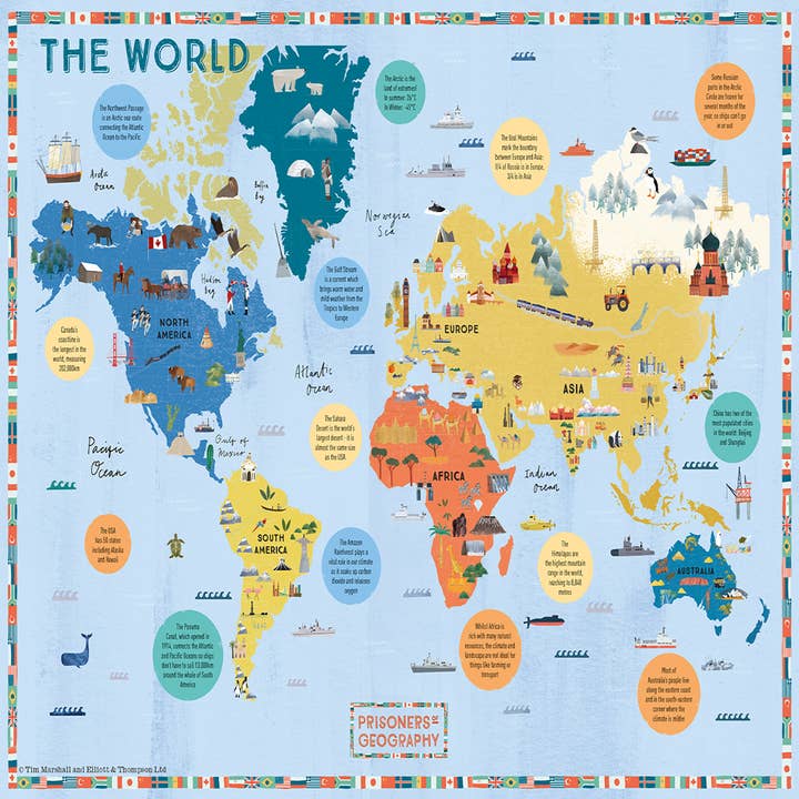 All Jigsaw Puzzles – wholesale Puzzle – Adult – Prisoners of Geography World Map 500 Piece Jigsaw Puzzle