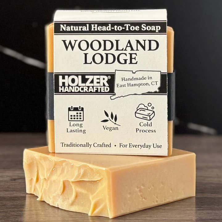 Handmade Soap Bar | Woodland Lodge - Brandy + Leather + Oak Scented | Handcrafted Bar Soap | Natural Cold Process | Vegan | 4.5 oz for wholesale by Holzer Handcrafted ®