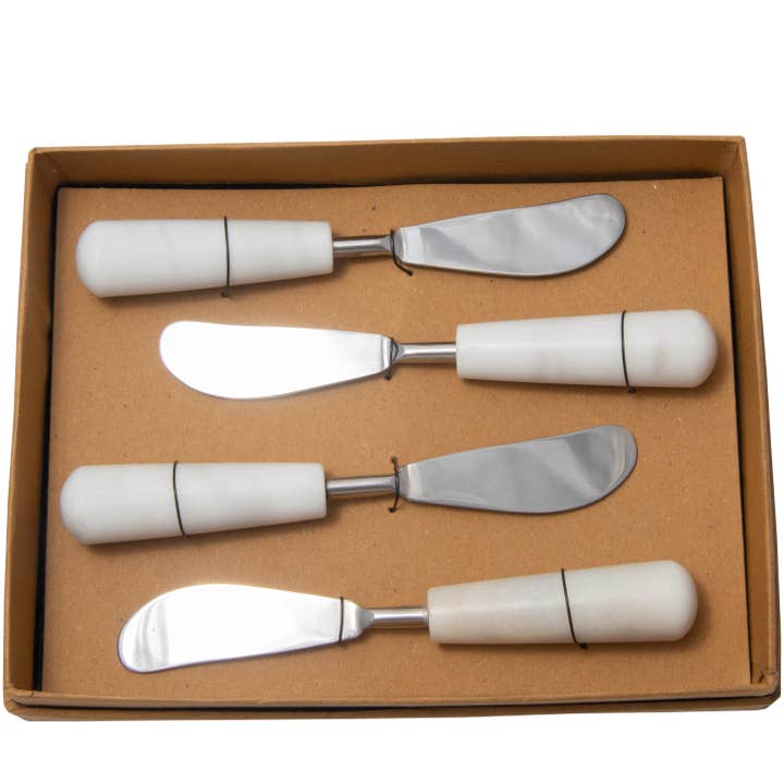 BIDKhome - Wholesale Cheese Spreader - Set of 4 Marble Spreaders0
