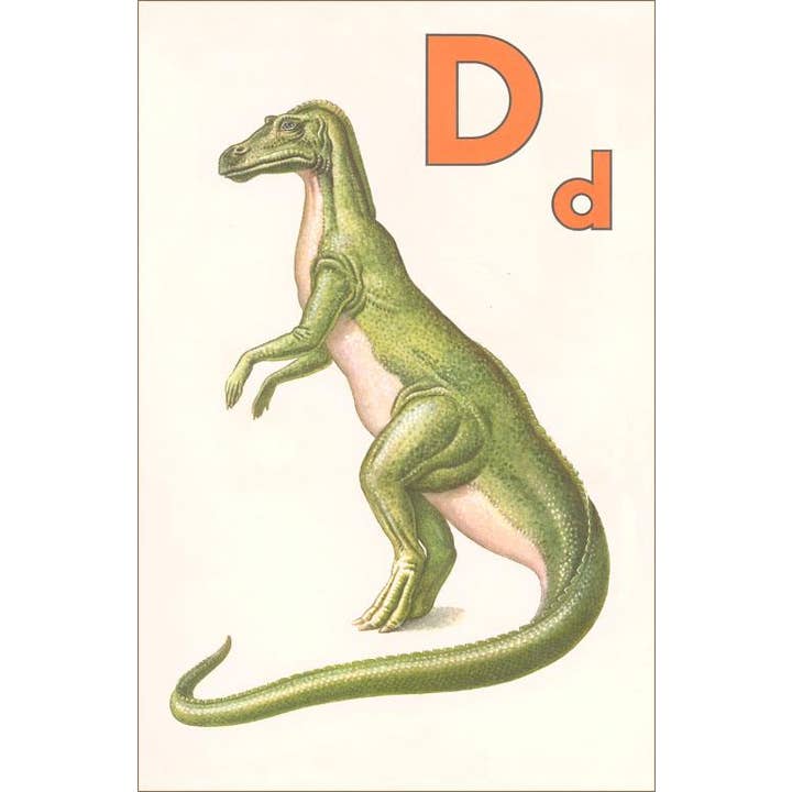 Postcard KF-954 D is for Dinosaur for wholesale by Found Image Press