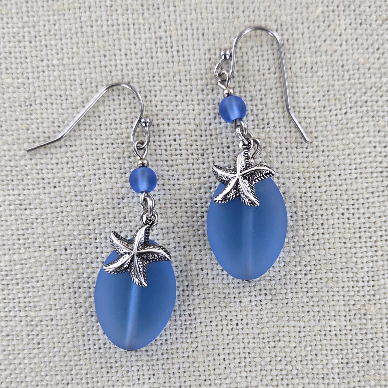Sadie Green's Jewelry - Wholesale Dangle Earrings - Sea Glass Starfish Earring 1708-SP0