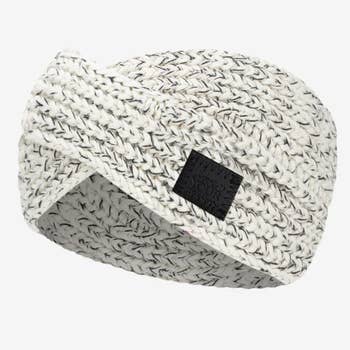 Love Your Melon White Speckled Criss-Cross Knit Headband
