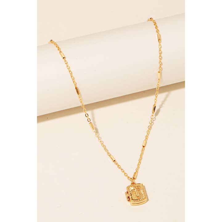 Anarchy Street - Wholesale Pendant/Charm Necklace - Cross Square Locket Pendant Necklace
