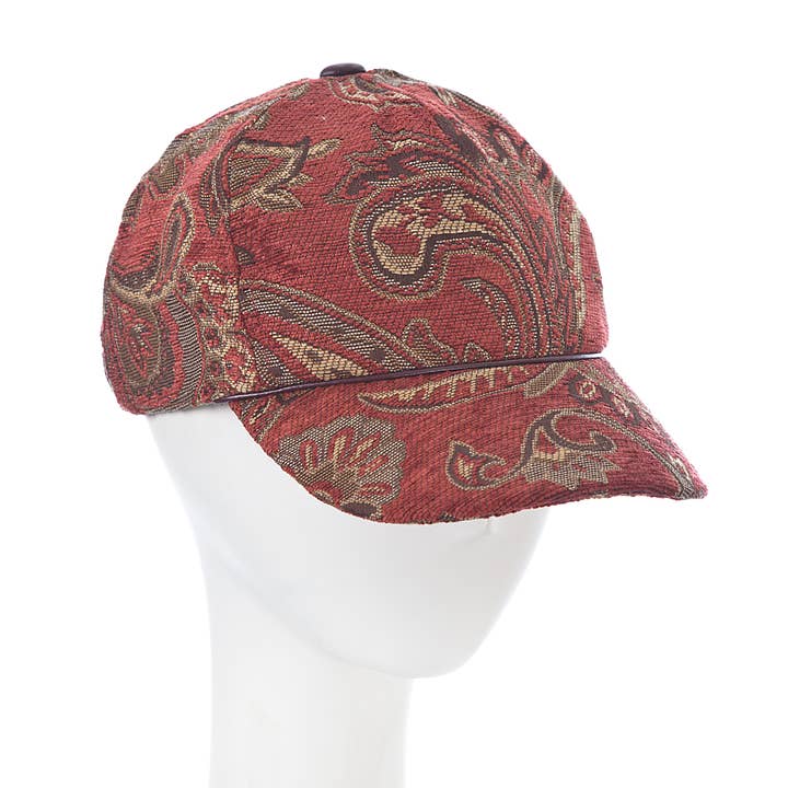 Astoria Paisley Brocade Denim Print Baseball Cap for wholesale by Giovannio