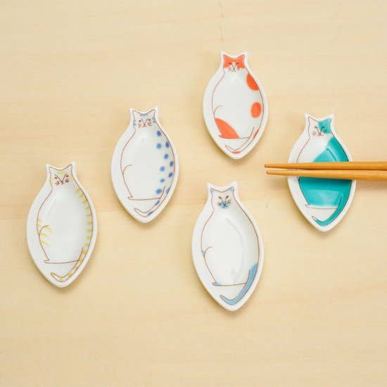 "Japacolle" Japan Collections – Großhandel Löffelablagen – HAREKUTANI Essstäbchenablage für Katzen 5er-Set