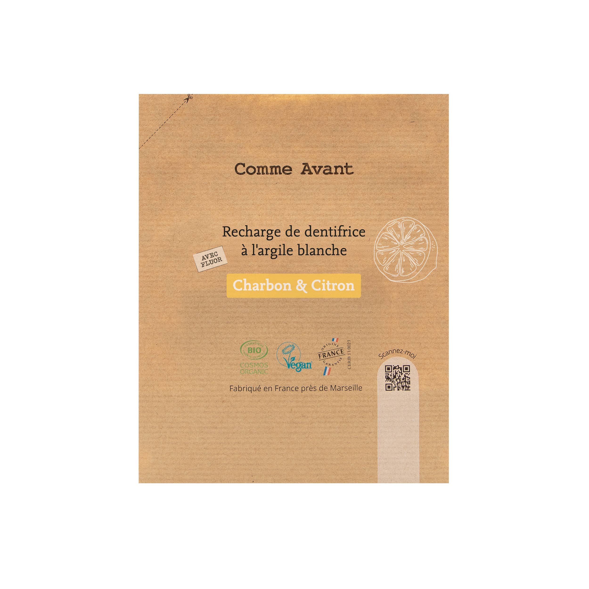 Comme Avant - Wholesale Toothpaste - Organic whitening toothpaste with vegetable charcoal and lemon1