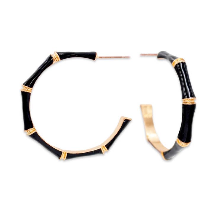Black Bamboo Hoop | Black Hoops | Custom Hoops for wholesale by Pierce + Hide