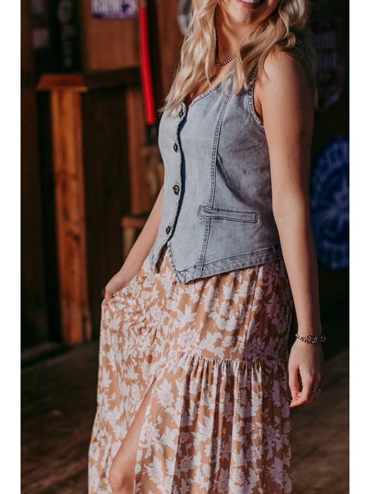 Light Wash MK671 Sterling Denim Vest for wholesale on Faire