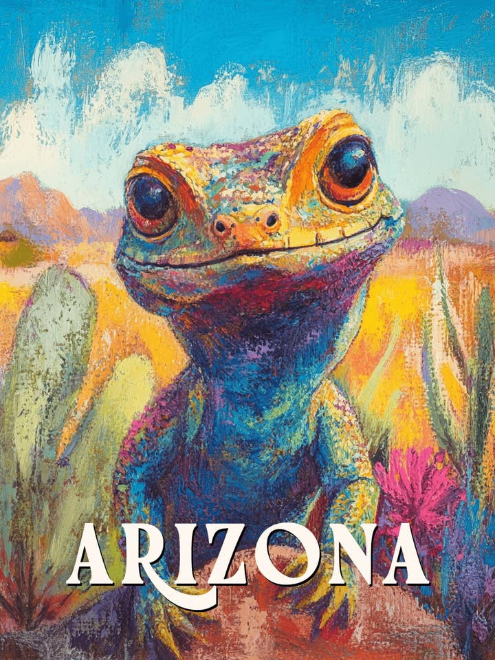 Arizona Lizard — Sedona Art Prints — Obra de arte de 8 x 10 pulgadas para marco de 11 x 14 pulgadas para venta al por mayor de Mowbi