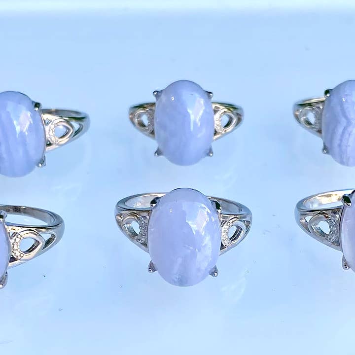 KayleeNYC – wholesale Single stone/solitaire ring – Natural Blue Lace White Bronze rings2