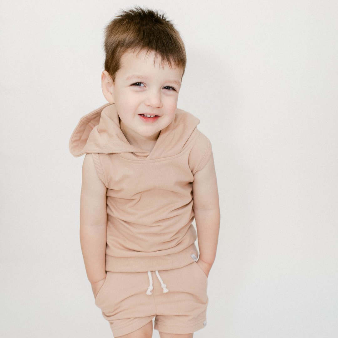 Coconut Pops - Wholesale Hoodie - Kids - Sleeveless Hoodie in Beige2