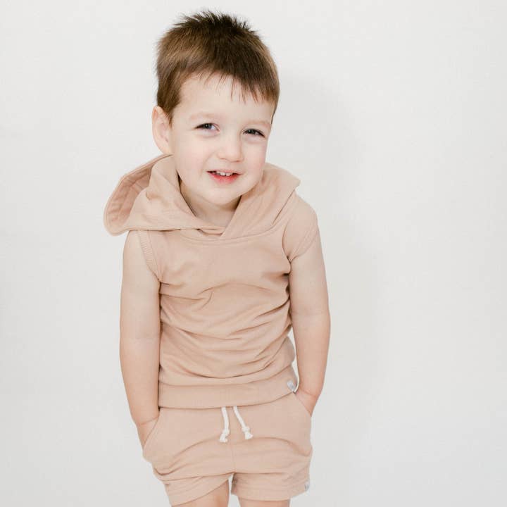 Coconut Pops - Wholesale Hoodie - Kids - Sleeveless Hoodie in Beige2
