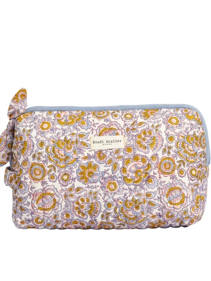 Cotton toiletry bag - Garda Bleuet for wholesale by Bindi Atelier