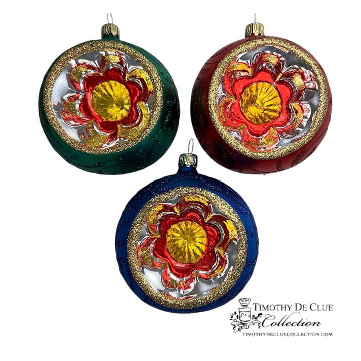 Classic Treasures Reflector- Set of 3 -Christmas Ornament for wholesale by Timothy De Clue Collection