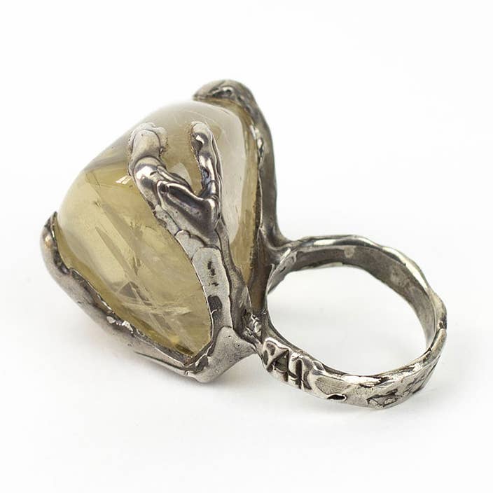 Large lemon citrine ring for wholesale by Arlo Haisek