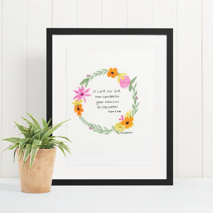 Illustration à l'aquarelle du Psaume 8 : 2 ab pour la vente par Mary Reichter