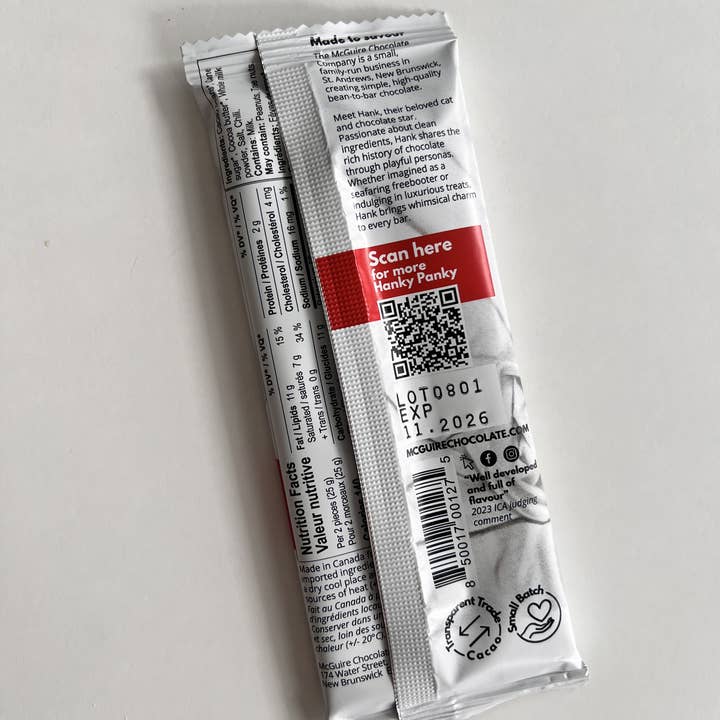 McGuire Chocolate Company - Wholesale Chocolate Bar - Hanky Panky 57% Spicy Milk Chocolate