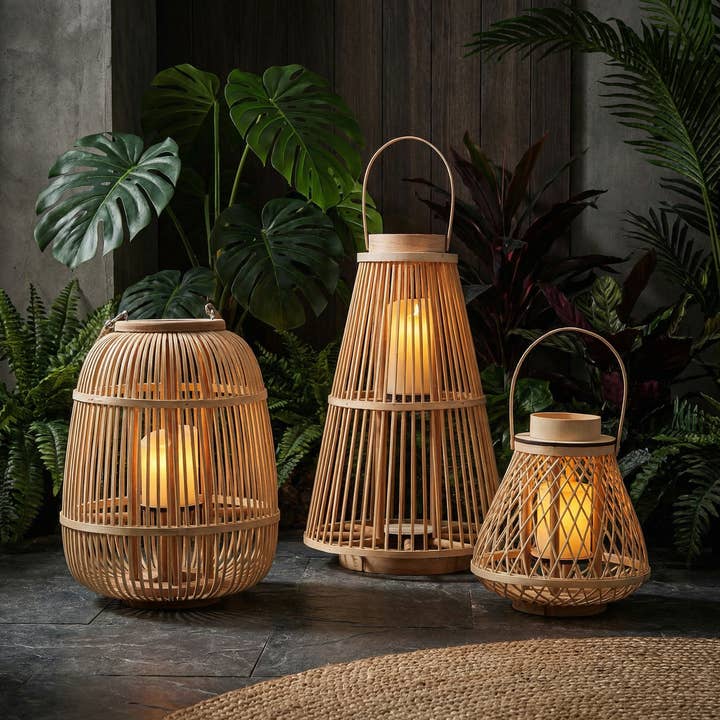 Rattan Lanterns for wholesale by BRECK + FOX