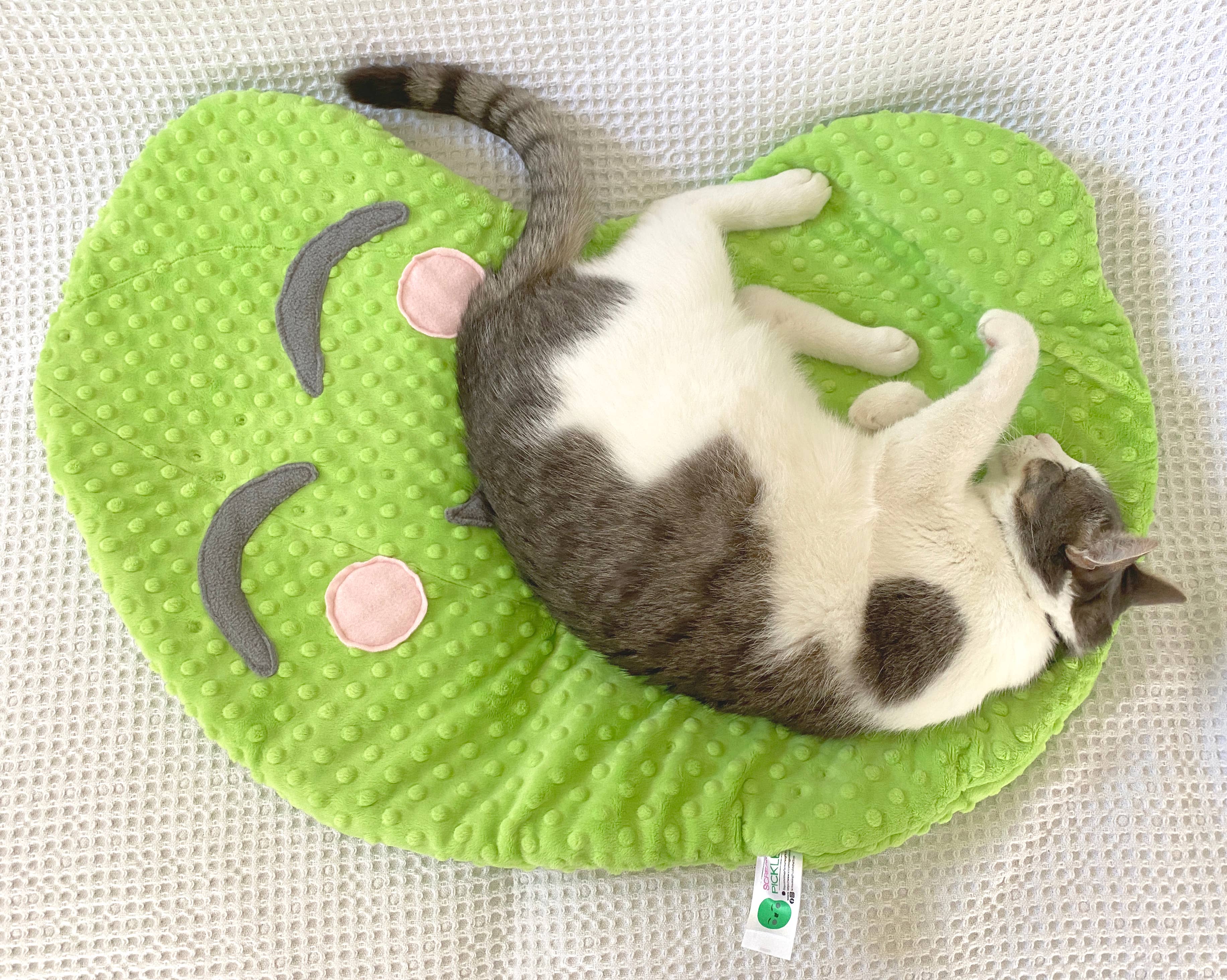 Screaming Pickles – cama - Gato e cão por atacado – Cama de Pelúcia em Forma de Picles Feita à Mão para Gatos e Cães Pequenos8