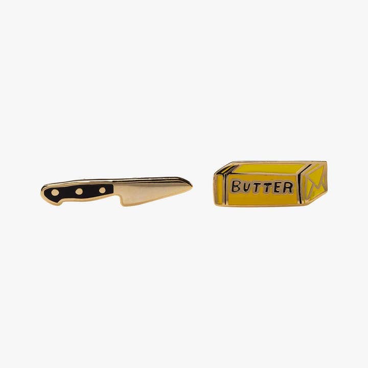 Yellow Owl Workshop - Wholesale Stud/Post Earrings - Butter Knife Earrings - Gold Foodie Statement Studs
