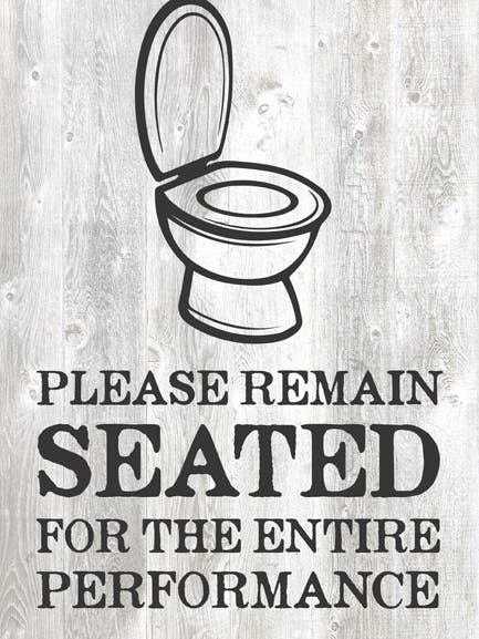 Venligst Bliv Siddende Badeværelsescitat Plakat for engroshandel hos Keep Calm Collection