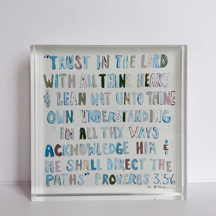 Chelsea McShane Art - Wholesale Decorative Tabletop Object - "Proverbs Neutral" acrylic0
