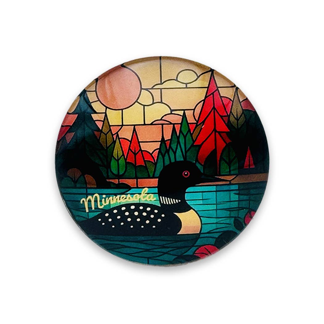Token Atelier - Wholesale Magnet - Minnesota Scandinavian Inspired Autumn Loon Glass Magnet