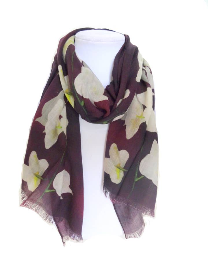 Sciarpa in lana Merlot - Calda - Sciarpa per amanti del giardino 15 «x60" per la vendita all'ingrosso da parte di Silk Squirrel