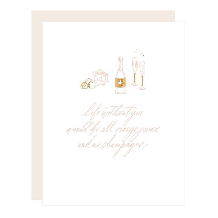 OJ & Champagne voor wholesale door Little Well Paper Co.