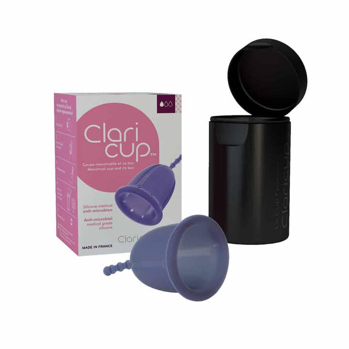 Claripharm – Großhandel Menstruationstassen – Antimikrobieller Menstruationsbecher Claricup mit Claricup Transport- und Desinfektionsbox3