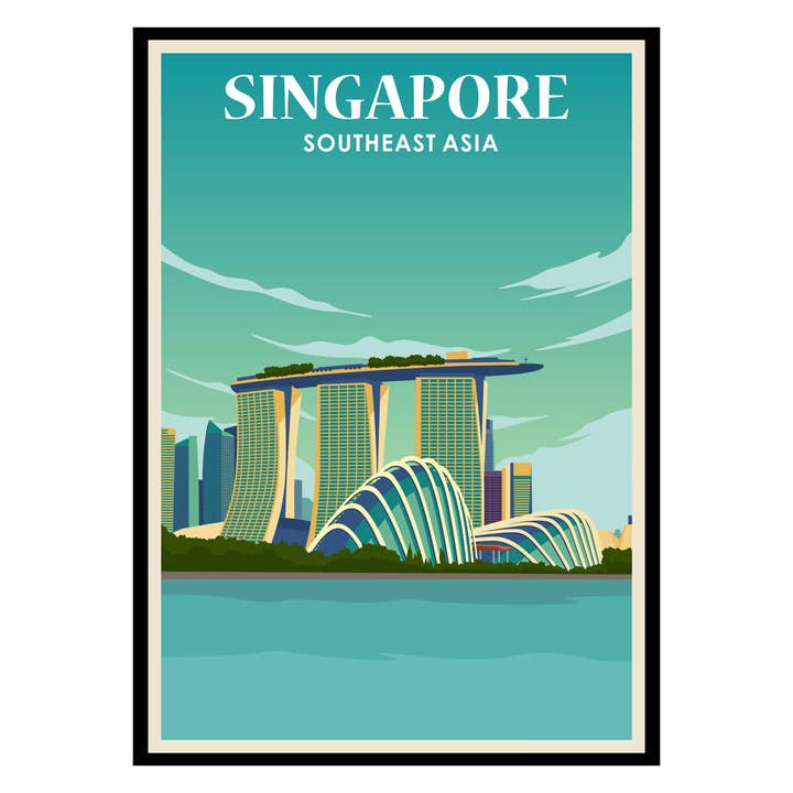 Affiche de Singapour pour la vente par Places of Art
