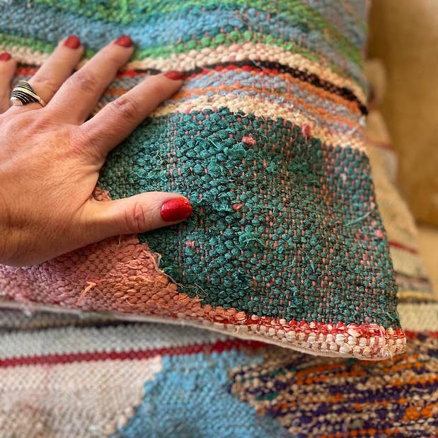 NOMAD BY LIV - Wholesale Throw/Decorative Pillow - Handmade Boucherouite Cushion - cover, colorful