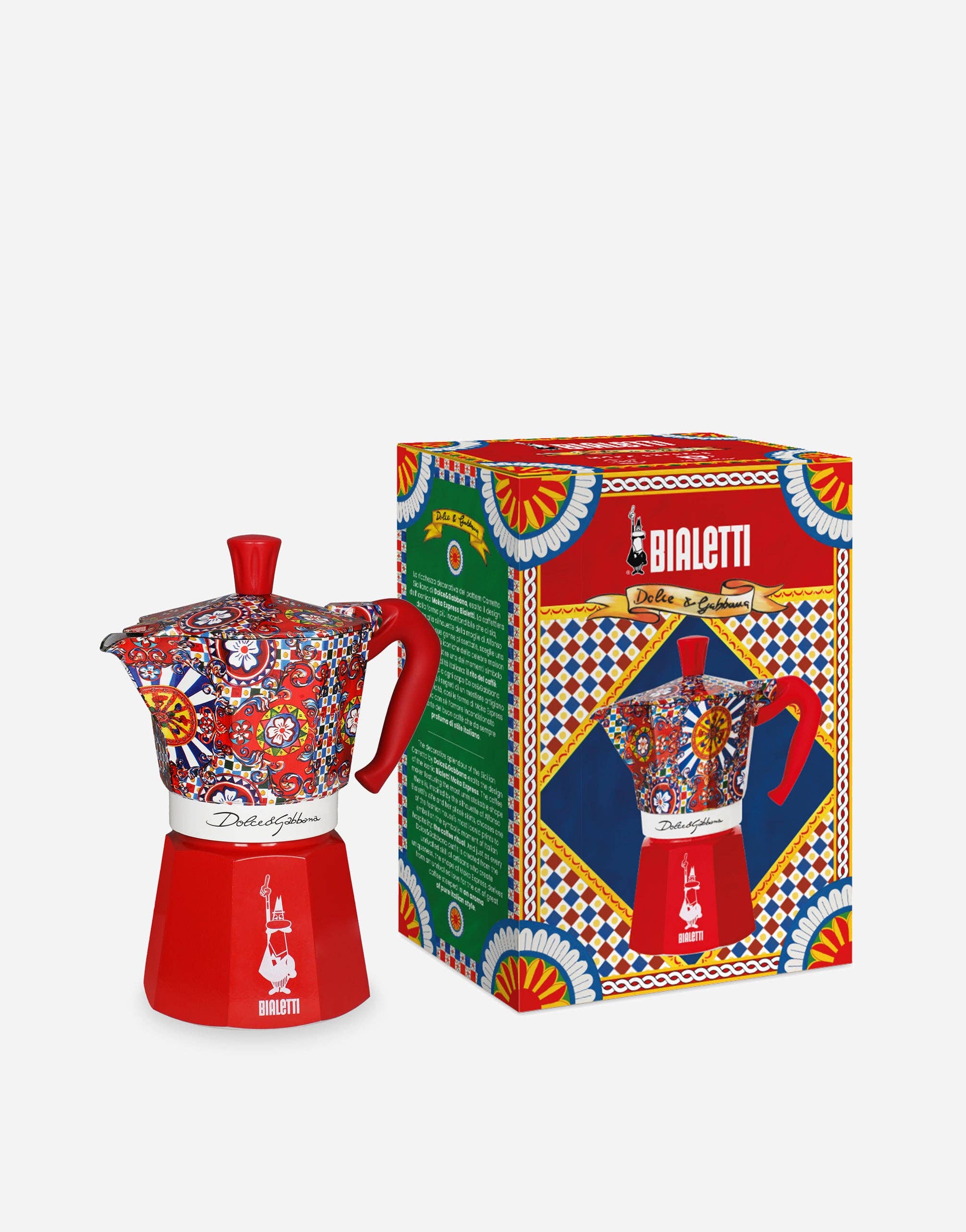 Red Bialetti X Dolce&Gabbana Sicilian Cart Moka Express for wholesale on Faire2