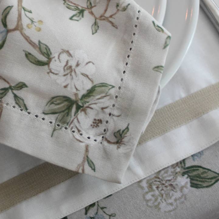 Camellia Floral Dinner Napkins, Set of Four for wholesale on Faire5