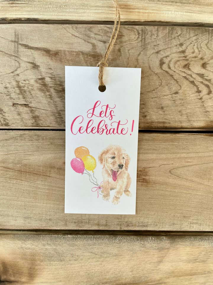 Låt oss fira valp presentetikett för wholesale av Mar + Liz Ink and Art