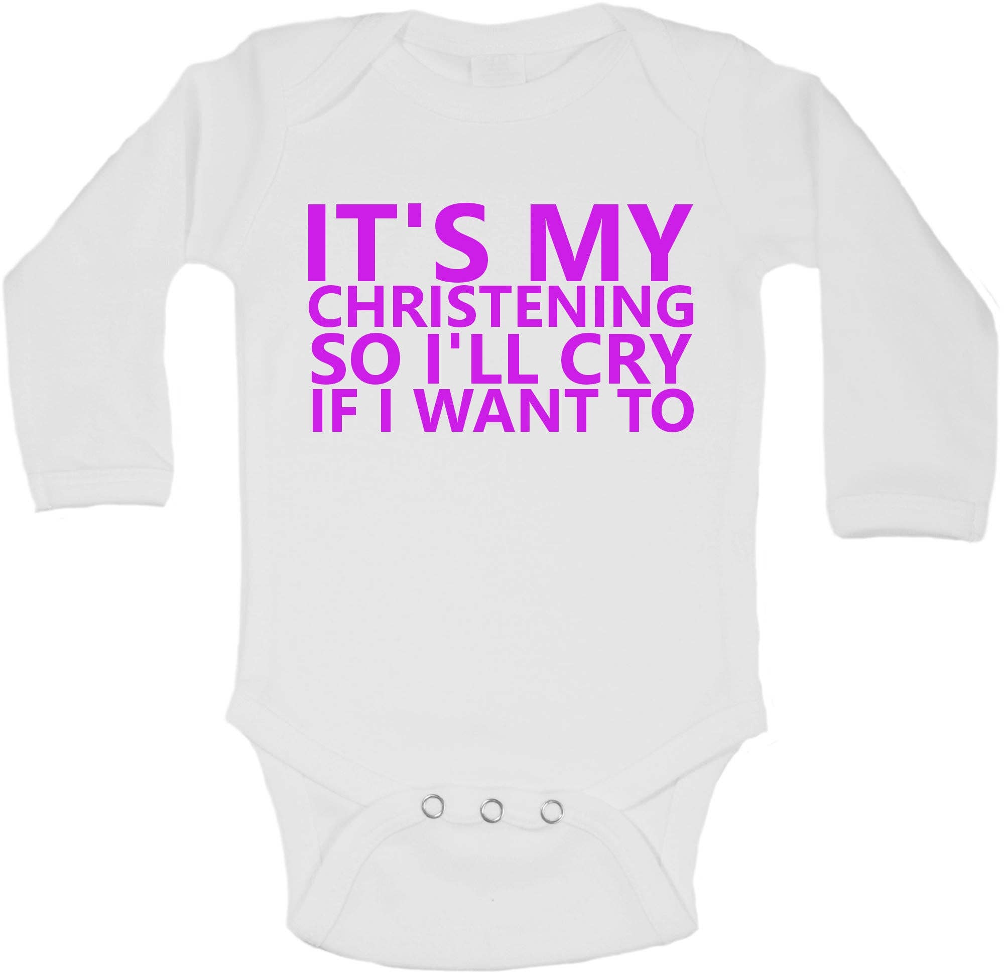 Little Ratbag – wholesale Bodysuit (non-footed) – Baby – It's My Christening And Ill Cry If I Want To - Long Sleeve Vests0