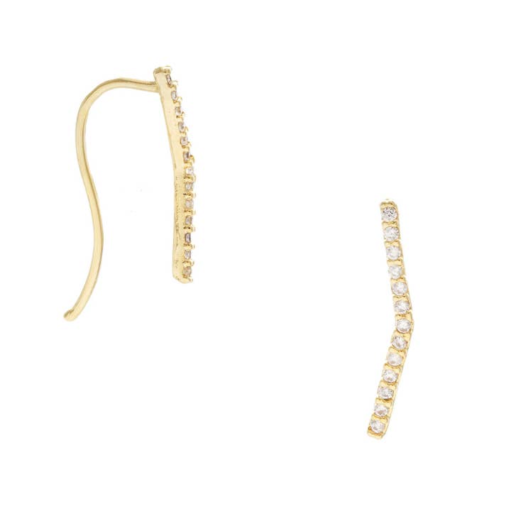 Orecchini Ear Climber Mini Threader in oro per la vendita all'ingrosso da parte di OHBOOBA DESIGN