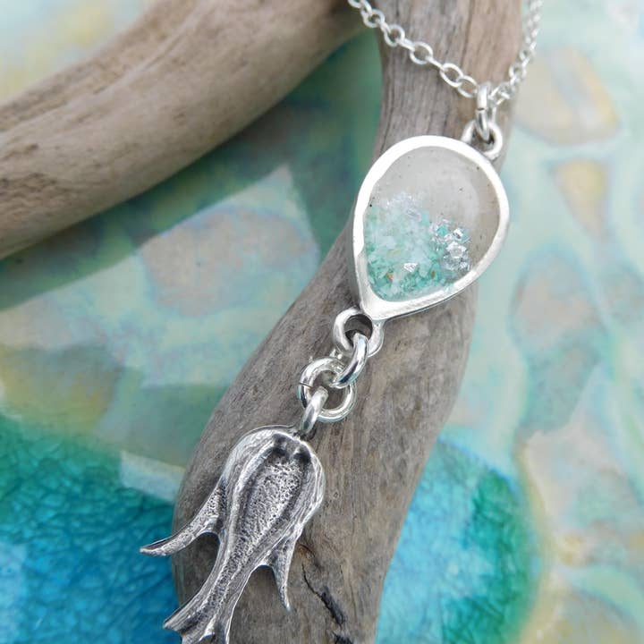 Art & Soul 30a - Wholesale Pendant/Charm Necklace - Teardrop Necklace with Lotus Charm Customize Beach or City 3