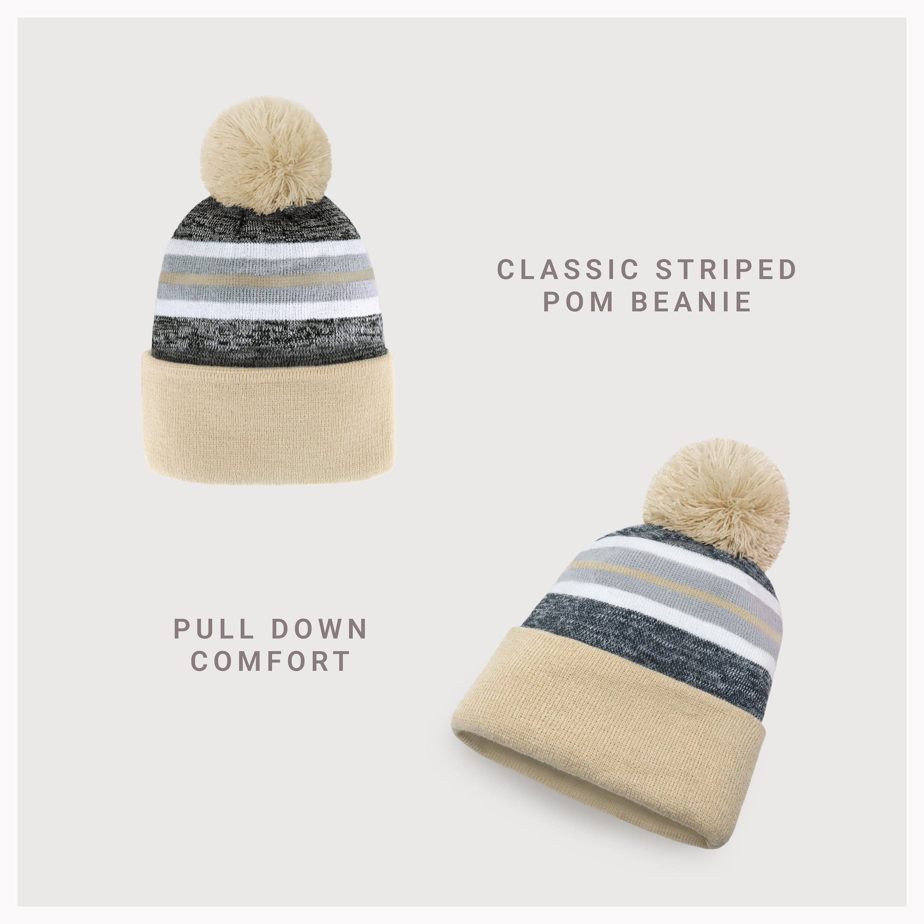 ChoKoLids - Vendita all'ingrosso Berretto - Donna - Berretto sportivo con pompon a righe CHOK.LIDS25